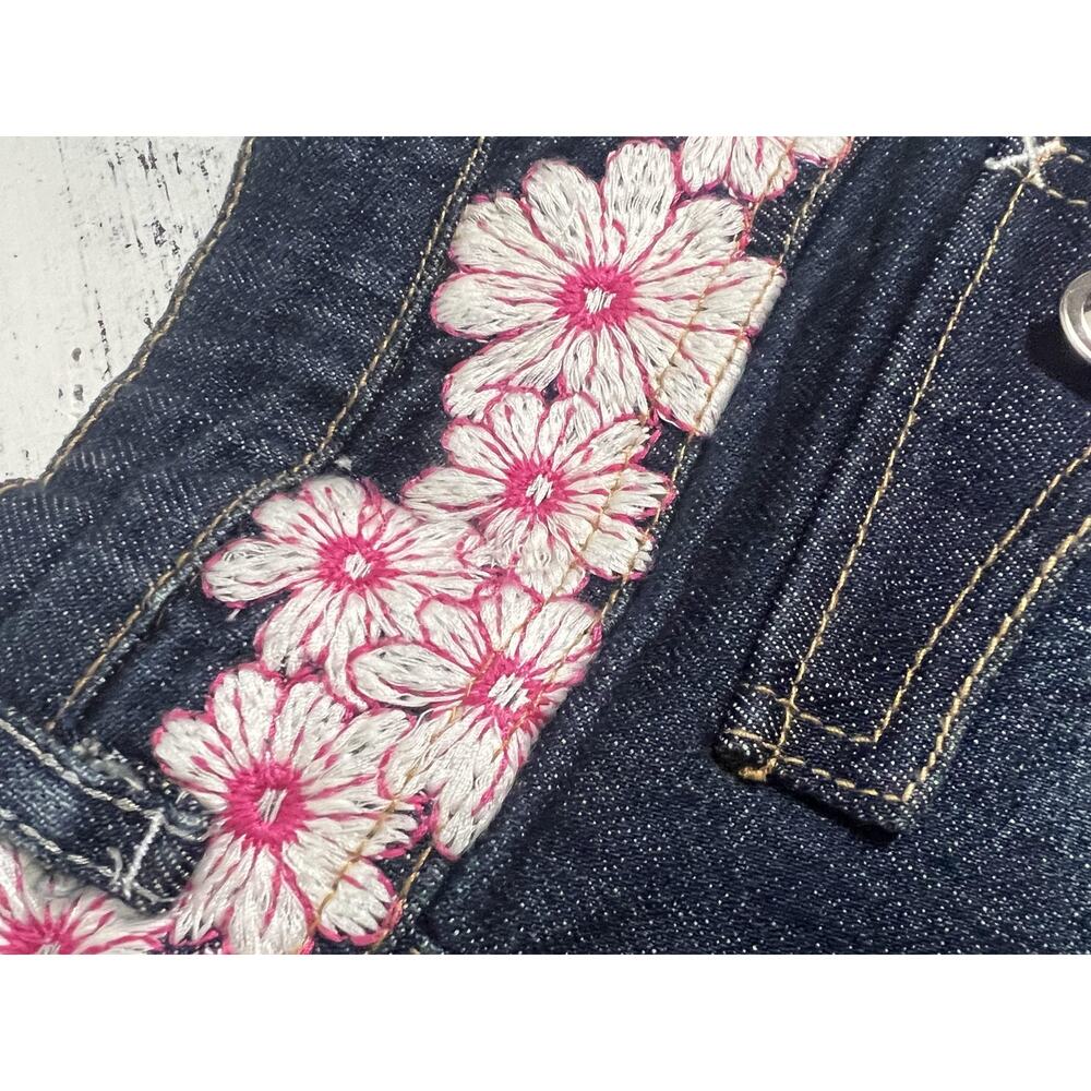 Lipstik Girls Denim Skirt Girls 4 Blue Embroidered Floral Mini New With Tags NWT - Picture 9 of 9